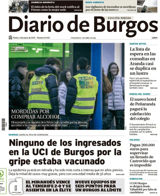 Capa jornal Diario de Burgos 2025-03-04