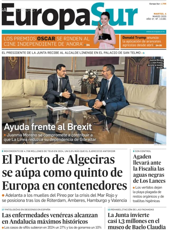 Capa jornal Europa Sur 2025-03-04