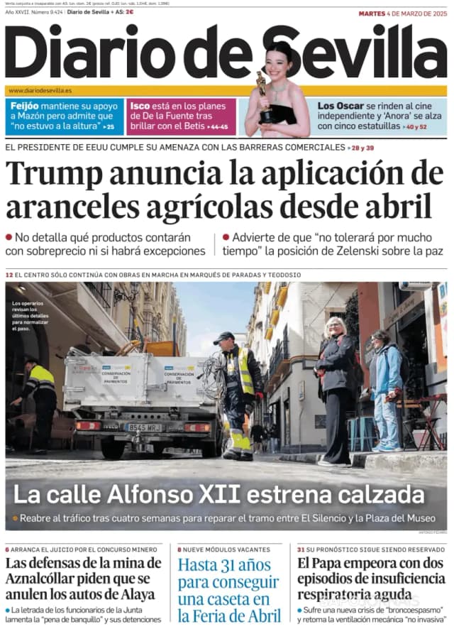 Capa jornal Diario de Sevilla 2025-03-04