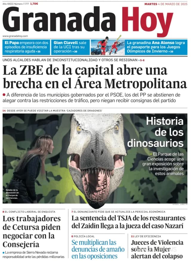 Capa jornal Granada Hoy 2025-03-04