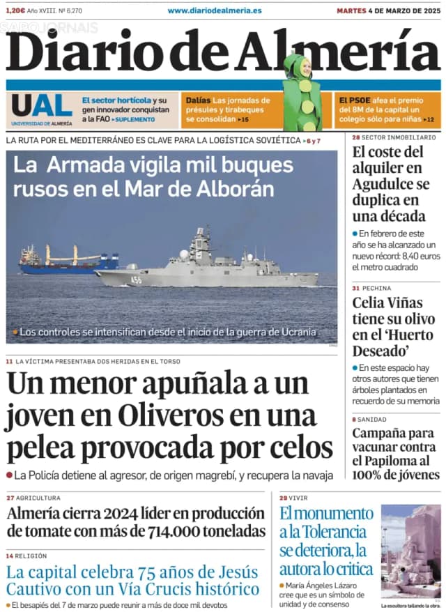 Capa jornal Diario de Almería 2025-03-04