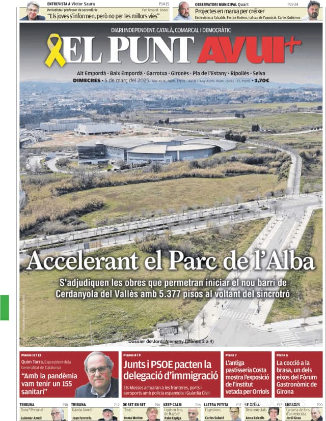 Capa jornal El Punt Avui | Edició Girona 2025-03-05