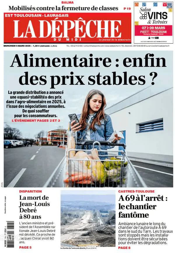 Capa jornal La Dépêche du Midi 2025-03-05