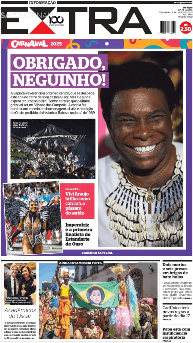 Capa jornal Extra 2025-03-04