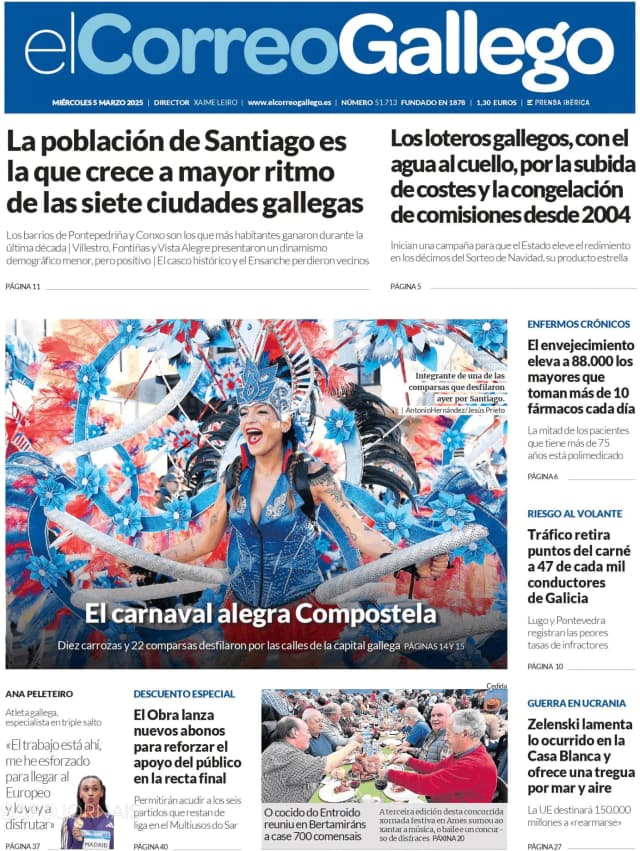 Capa jornal El Correo de Gallego 2025-03-05