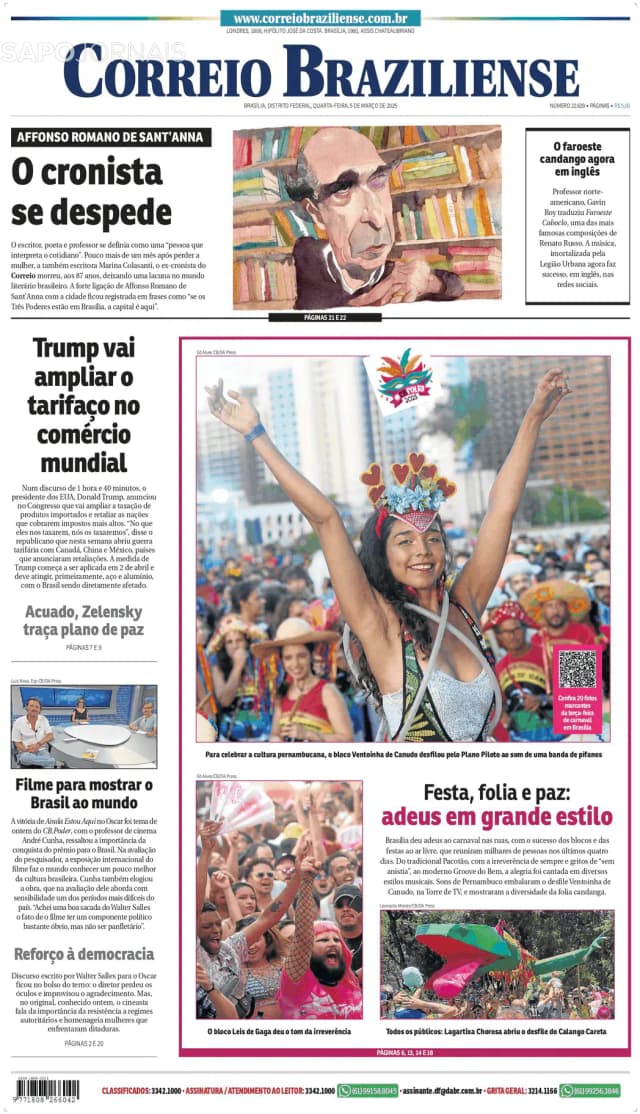 Capa jornal Correio Braziliense 2025-03-05