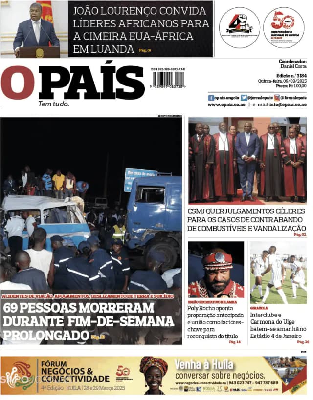 Capa jornal O País 2025-03-06