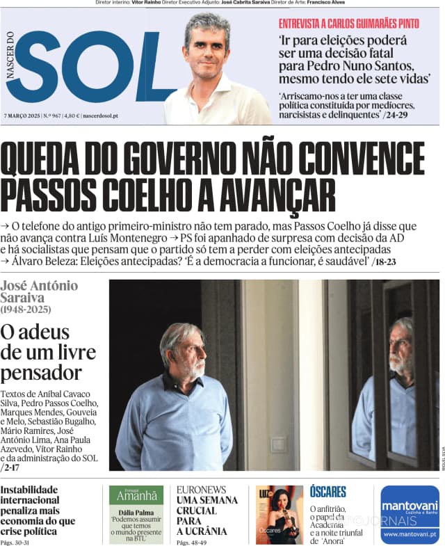 Capa jornal Nascer do SOL 2025-03-07