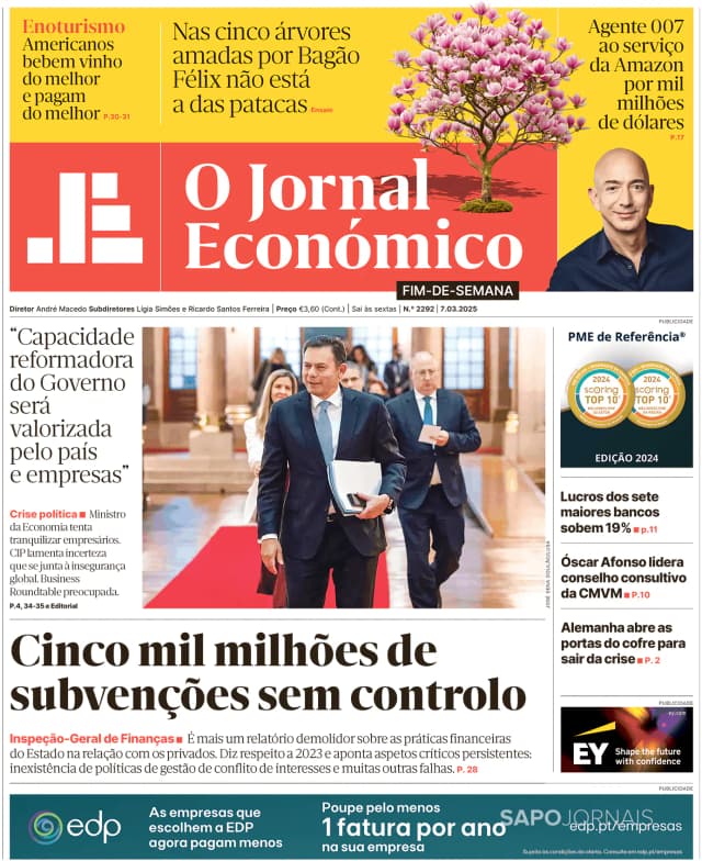 Capa jornal O Jornal Económico 2025-03-07