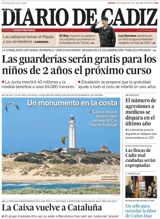 Capa jornal Diario de Cádiz 2025-03-06