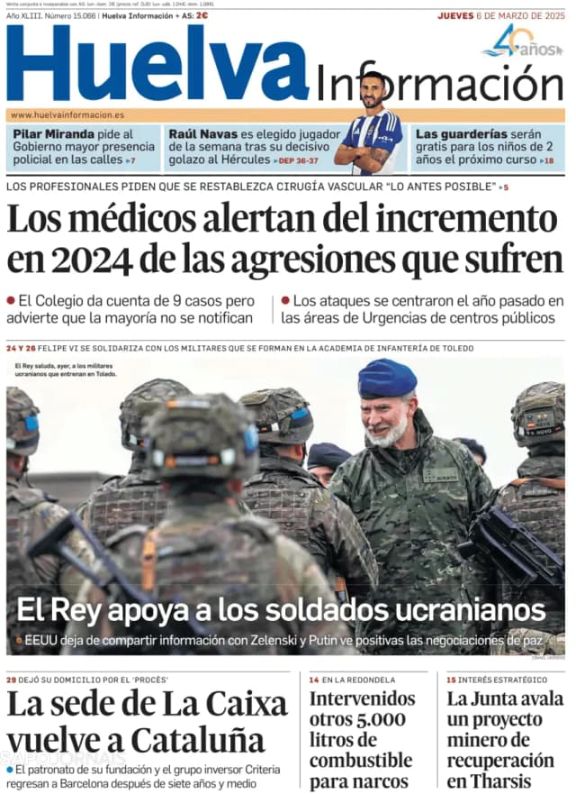 Capa jornal Huelva Información 2025-03-06