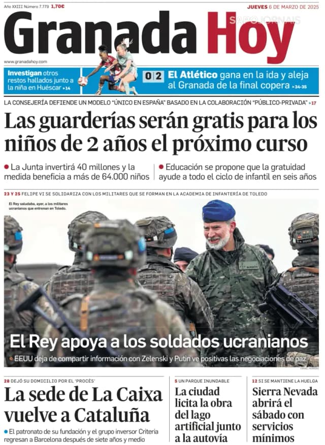 Capa jornal Granada Hoy 2025-03-06