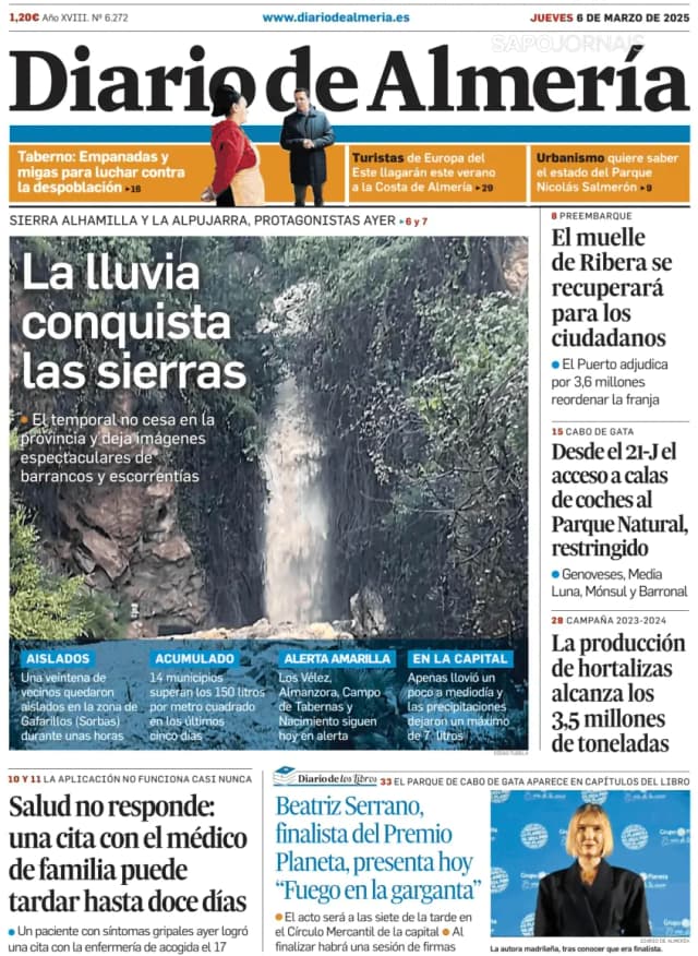 Capa jornal Diario de Almería 2025-03-06