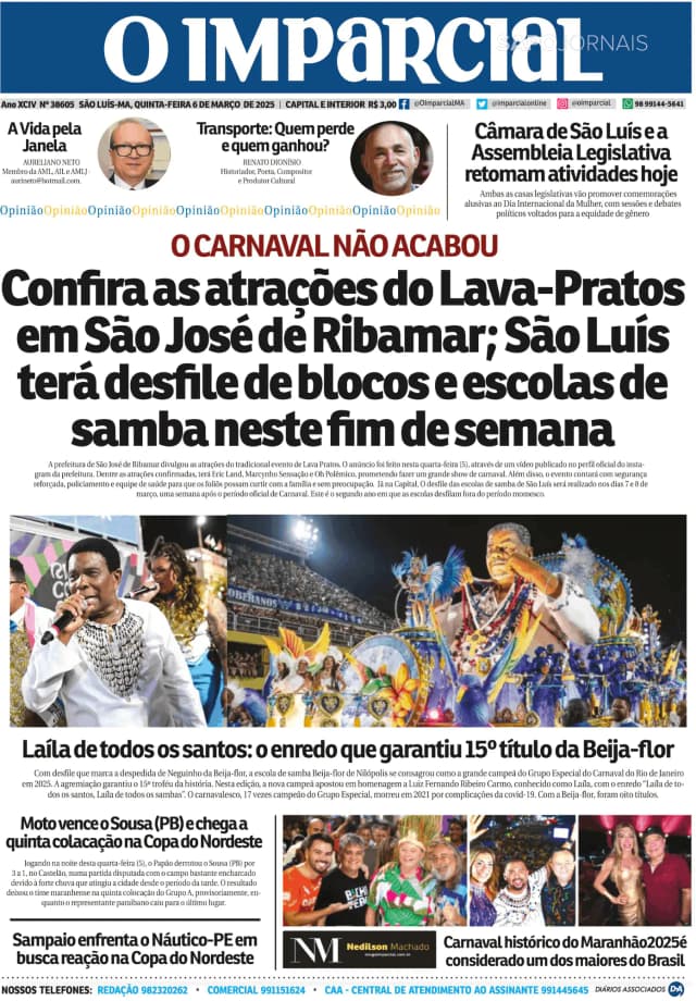 Capa jornal O Imparcial 2025-03-06