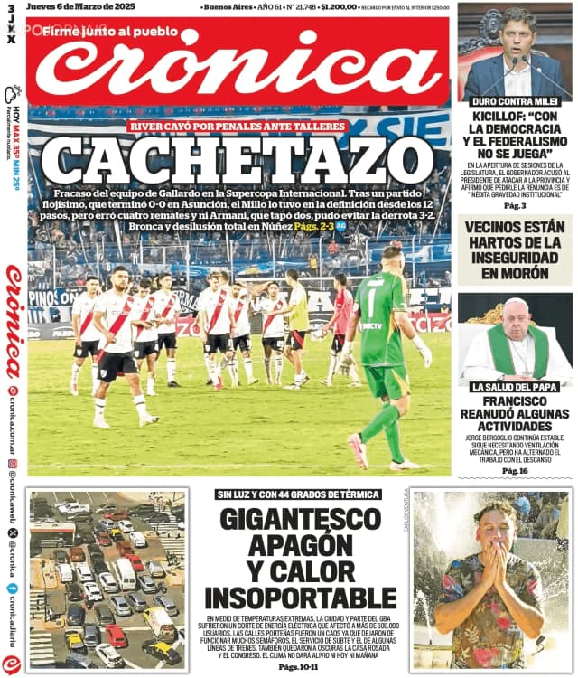 Capa jornal Crónica 2025-03-06