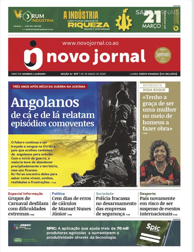 Capa jornal Novo Jornal 2025-03-07