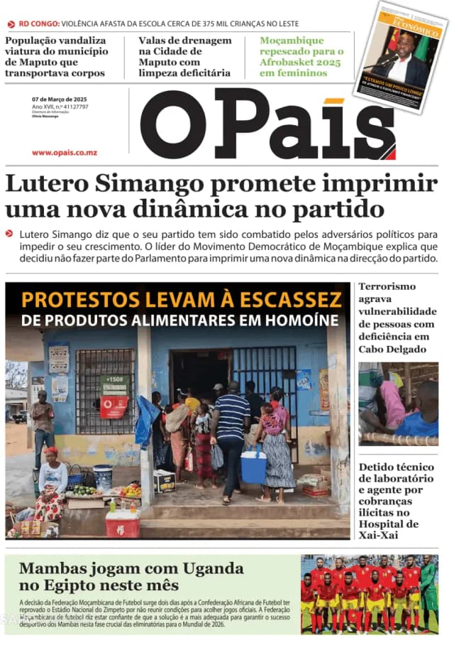 Capa jornal O País 2025-03-07