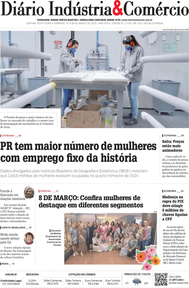 Capa jornal Diário Indústria & Comércio 2025-03-07