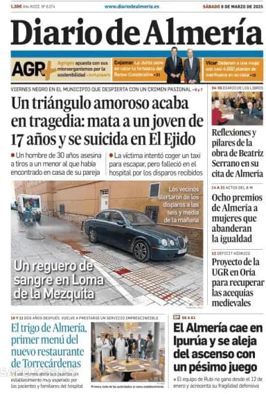 Capa jornal Diario de Almería 2025-03-08