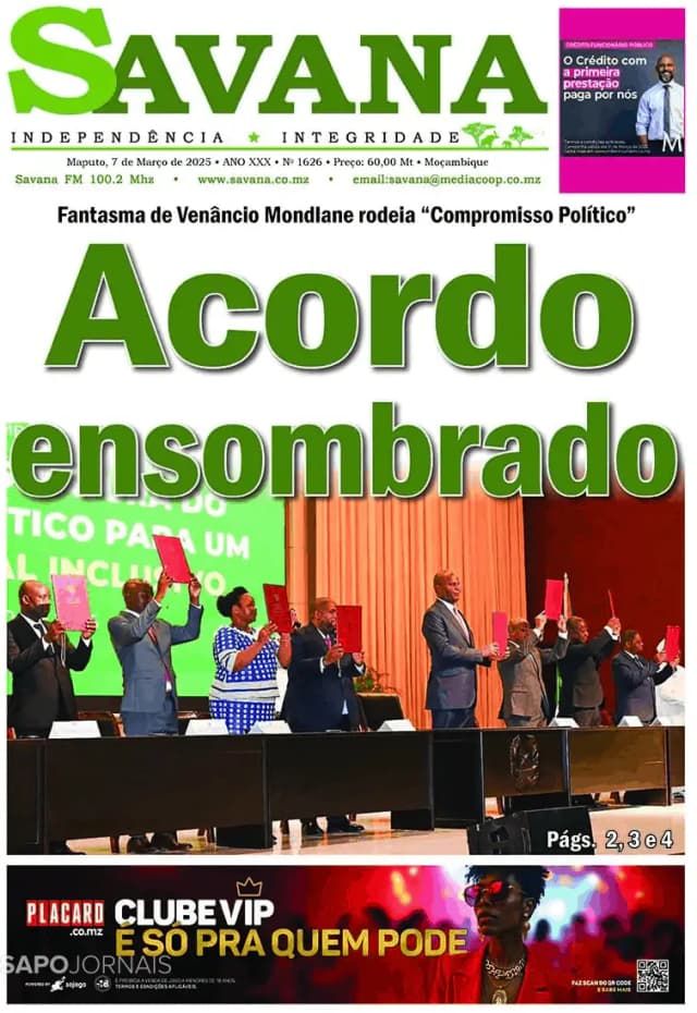 Capa jornal Savana 2025-03-07