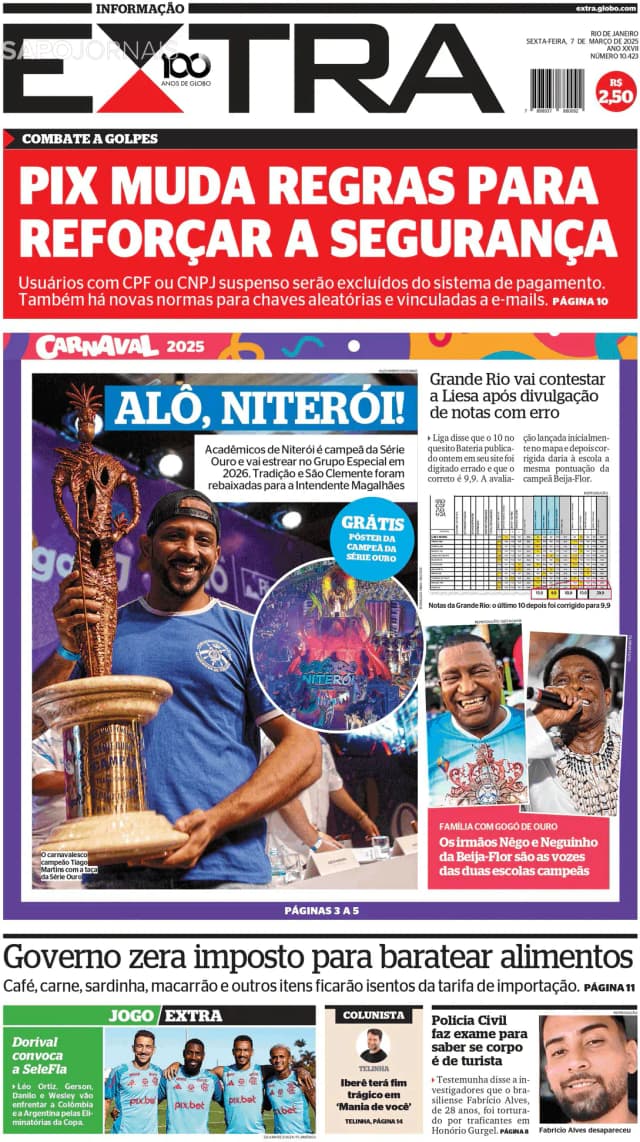 Capa jornal Extra 2025-03-07