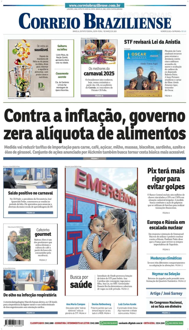 Capa jornal Correio Braziliense 2025-03-07