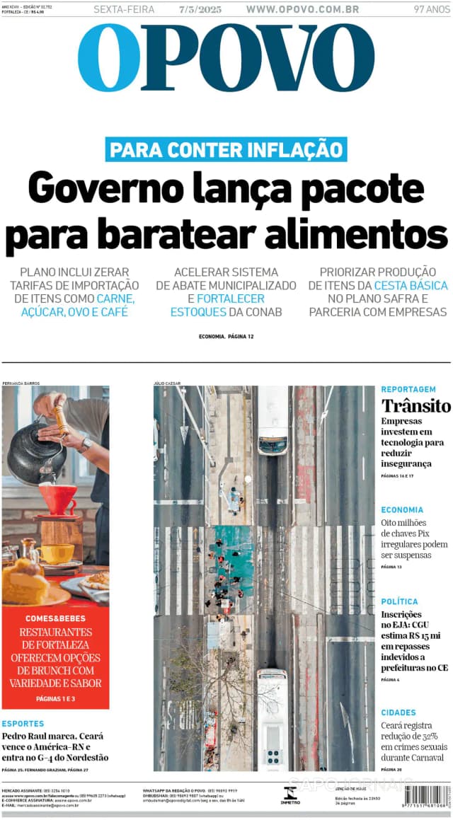 Capa jornal O Povo 2025-03-07