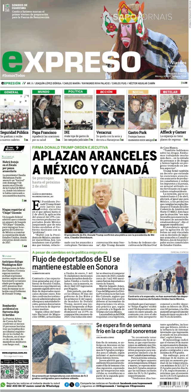 Capa jornal Expreso 2025-03-07