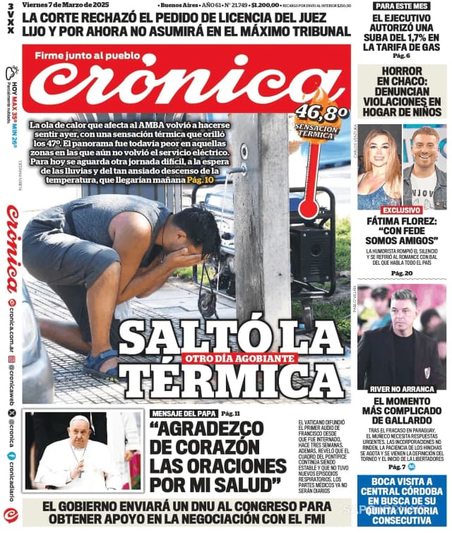 Capa jornal Crónica 2025-03-07