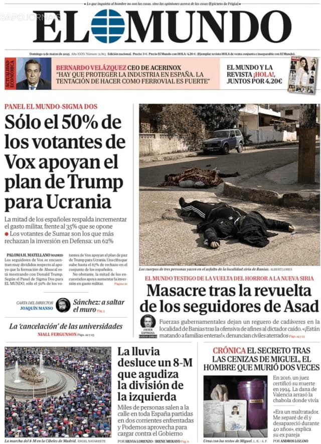 Capa jornal El Mundo 2025-03-09