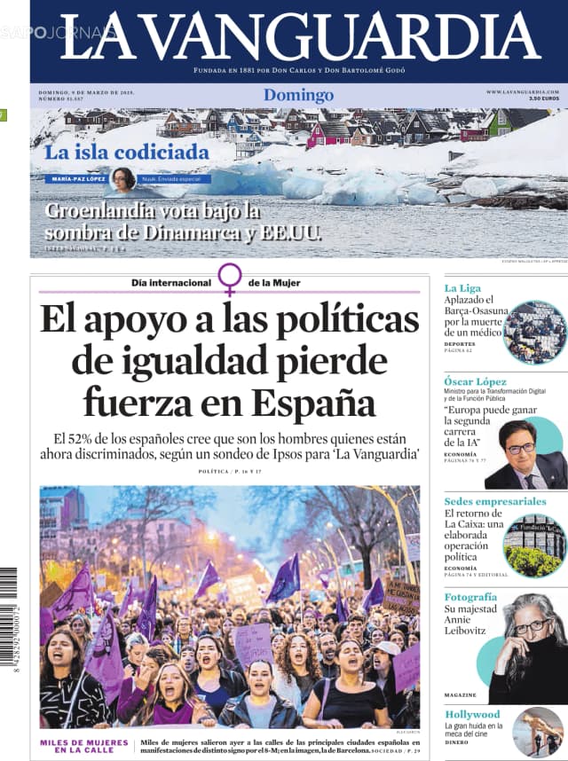 Capa jornal La Vanguardia 2025-03-09