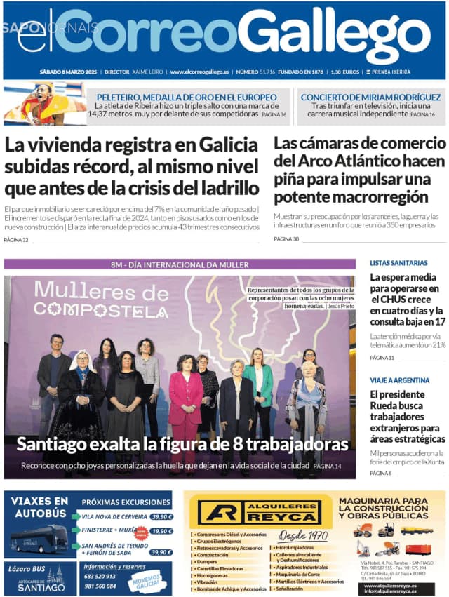 Capa jornal El Correo de Gallego 2025-03-08