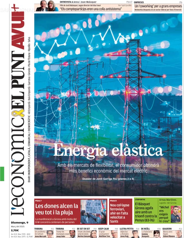 Capa jornal El Punt Avui | Edició Girona 2025-03-09