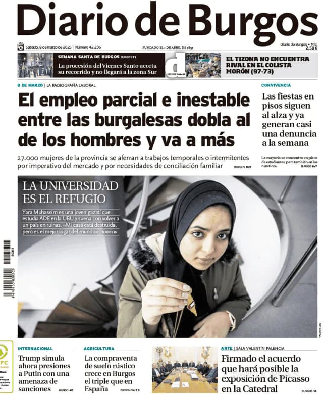 Capa jornal Diario de Burgos 2025-03-08