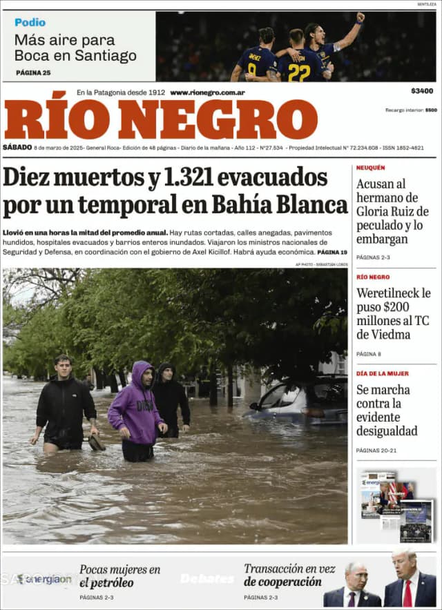 Capa jornal Rio Negro 2025-03-08