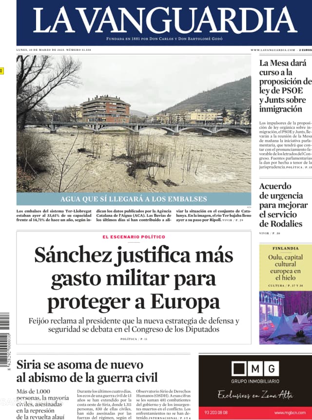 Capa jornal La Vanguardia 2025-03-10