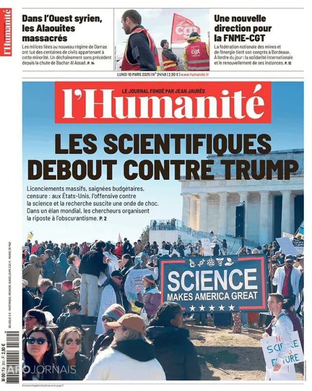 Capa jornal L'Humanité 2025-03-10