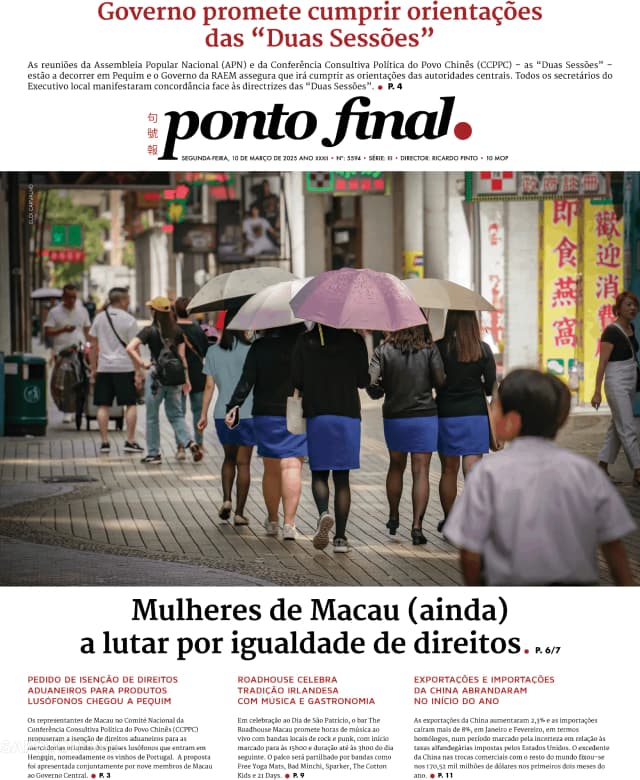 Capa jornal Ponto Final 2025-03-10