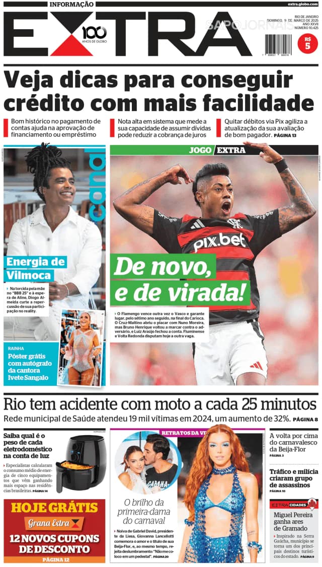 Capa jornal Extra 2025-03-09