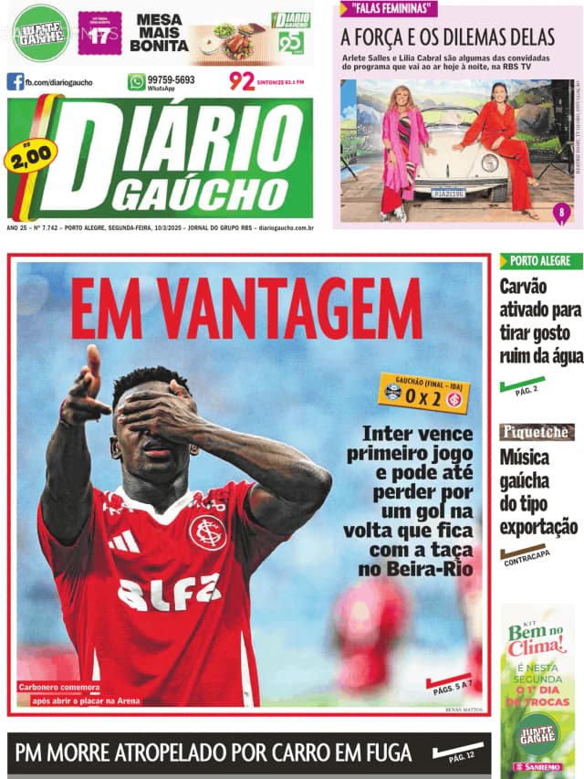 Capa jornal Diário Gaúcho 2025-03-10