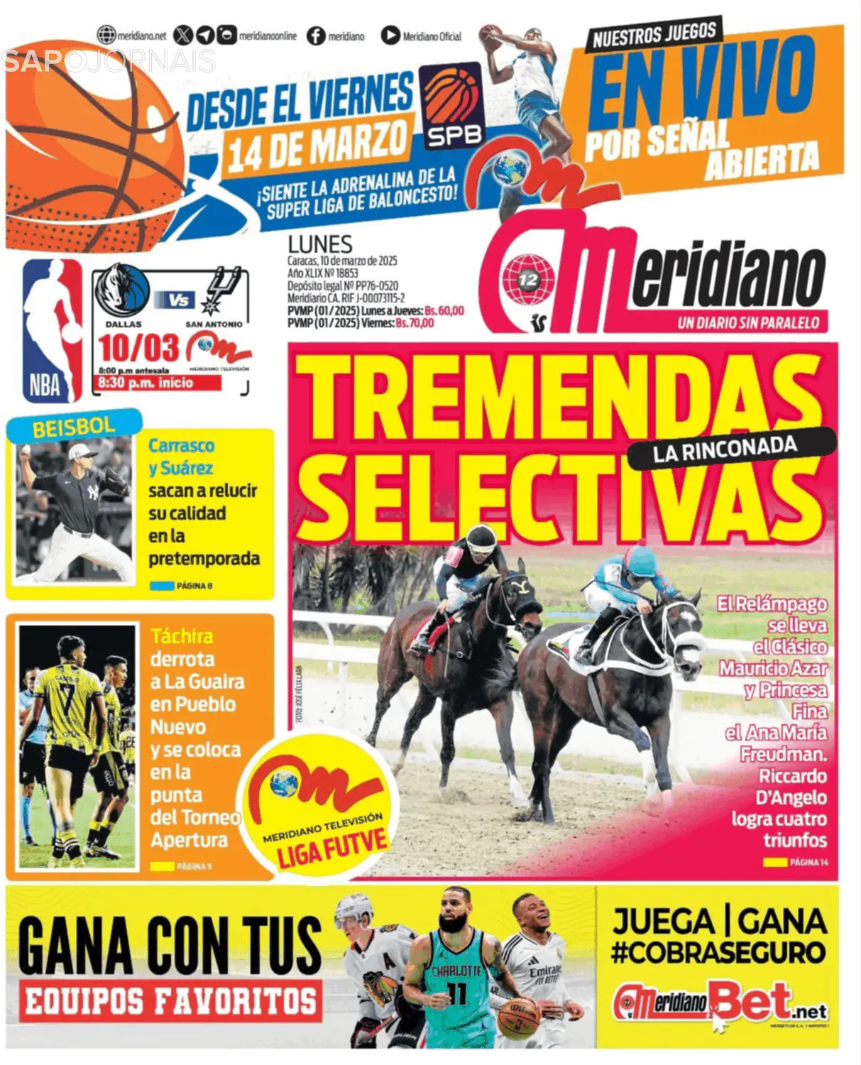 Capa jornal Meridiano 2025-03-10