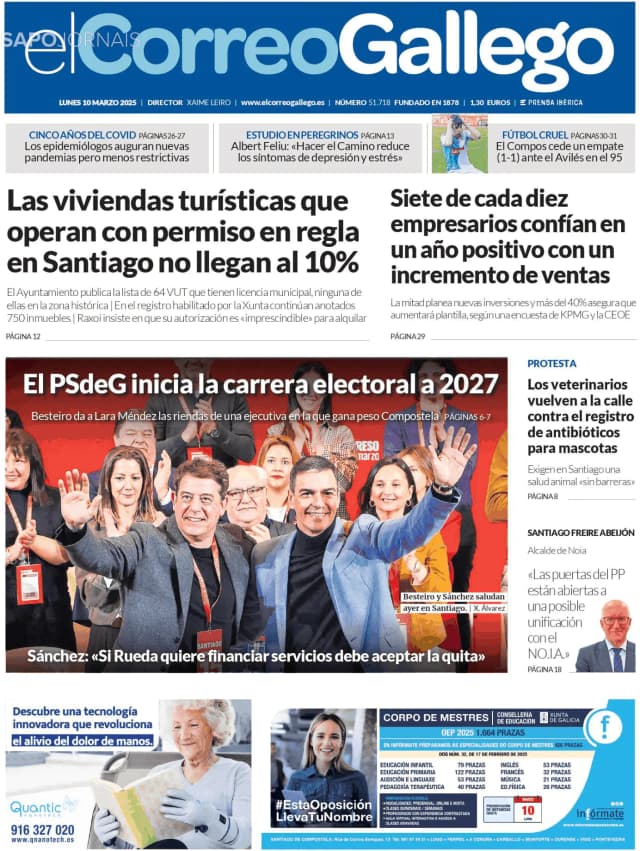 Capa jornal El Correo de Gallego 2025-03-10