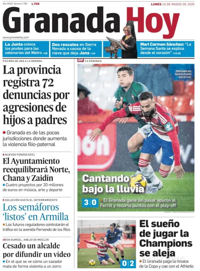 Capa jornal Granada Hoy 2025-03-10