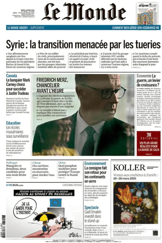 Capa jornal Le Monde 2025-03-11