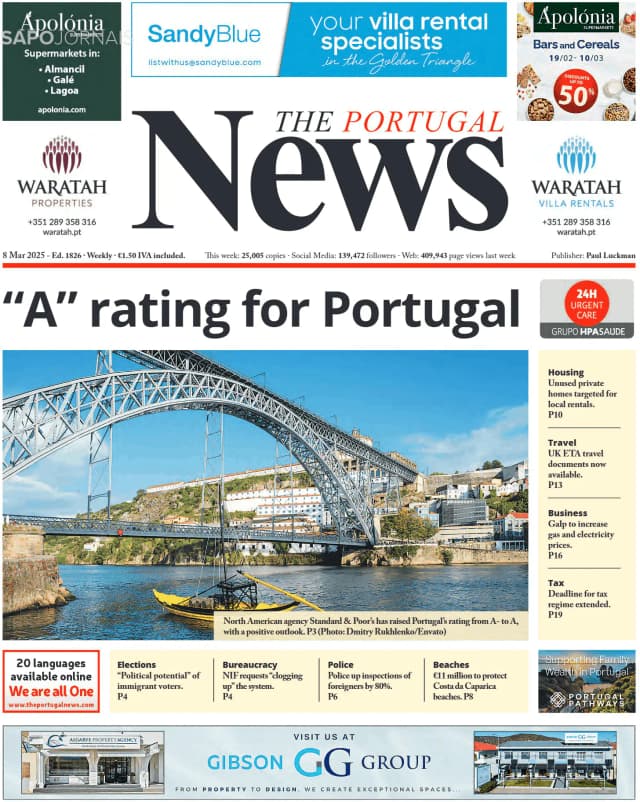 Capa jornal The Portugal News 2025-03-10