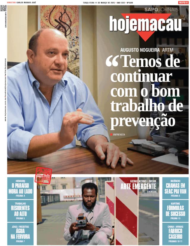 Capa jornal Hoje Macau 2025-03-11