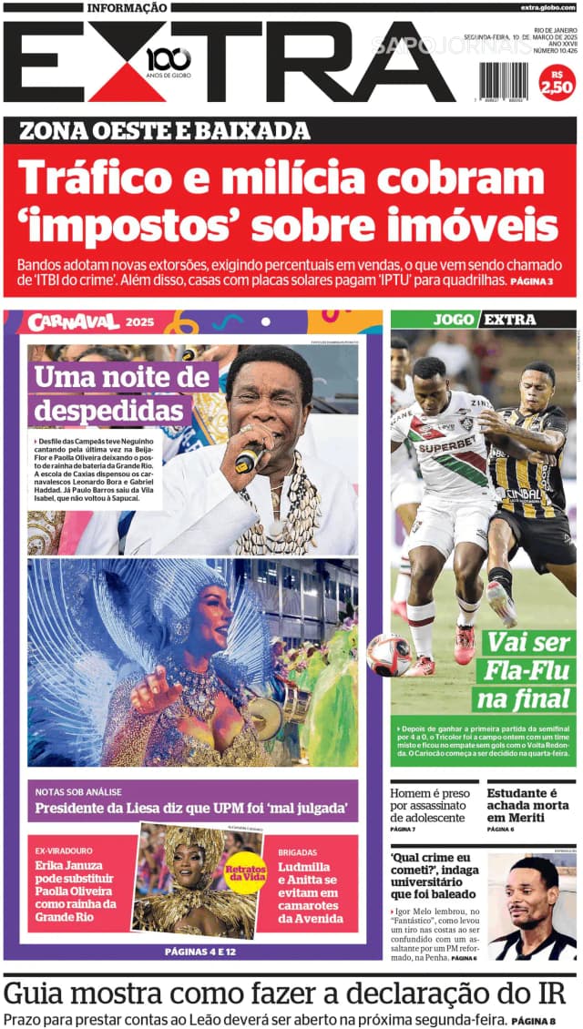 Capa jornal Extra 2025-03-10