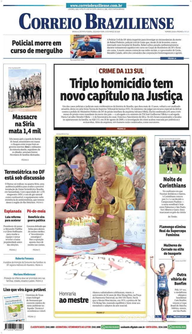 Capa jornal Correio Braziliense 2025-03-10