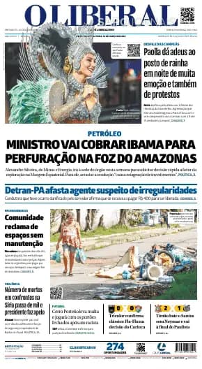 Capa jornal O Liberal 2025-03-10