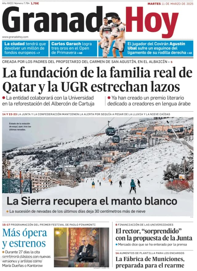 Capa jornal Granada Hoy 2025-03-11